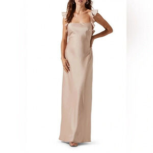 ASTR The Label: Square Neck Sleeveless Ruffle Dress SUZE MEDIUM